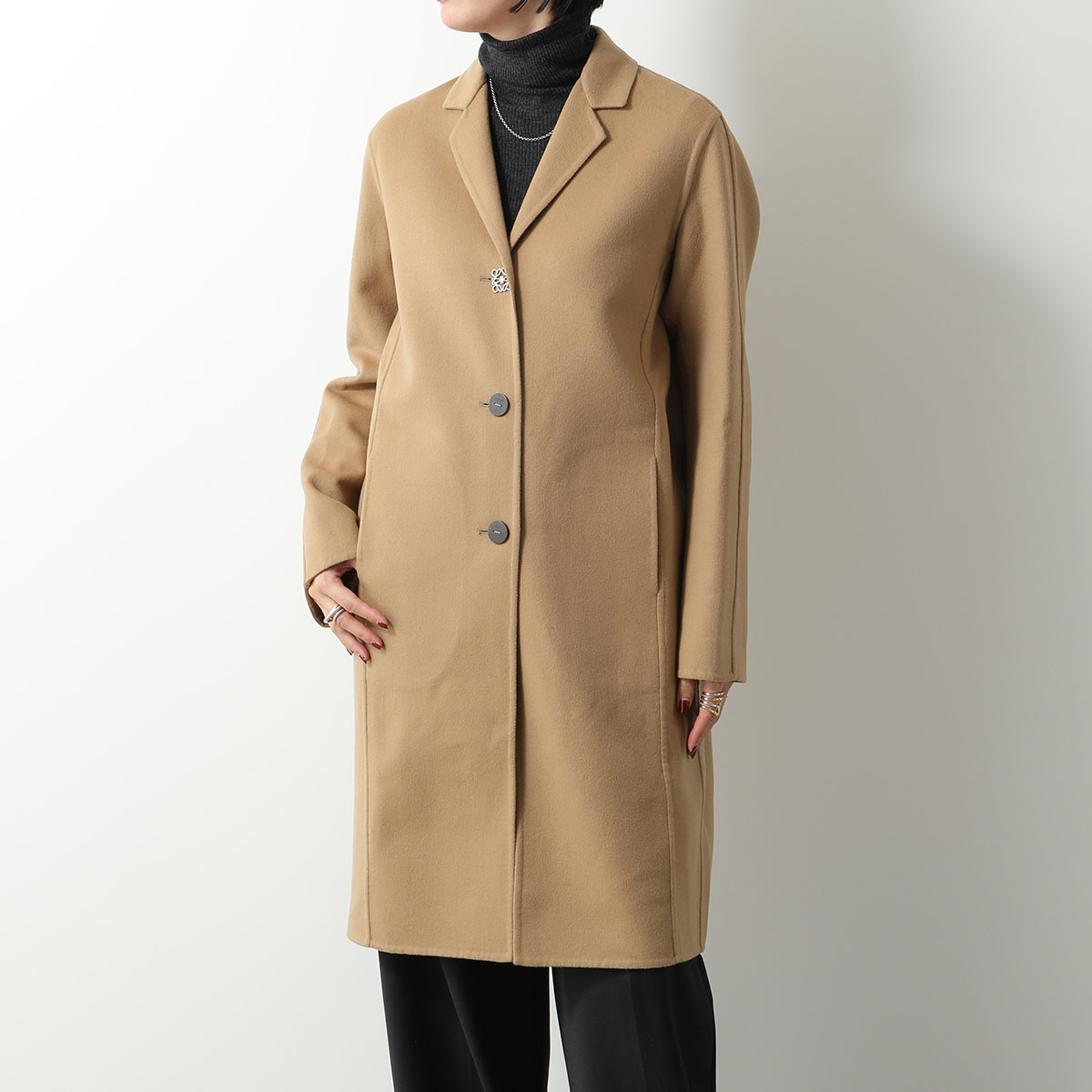 LOEWE ロエベ ロングコート ANAGRAM COAT アナグラム S359Y01X52 ダブル...