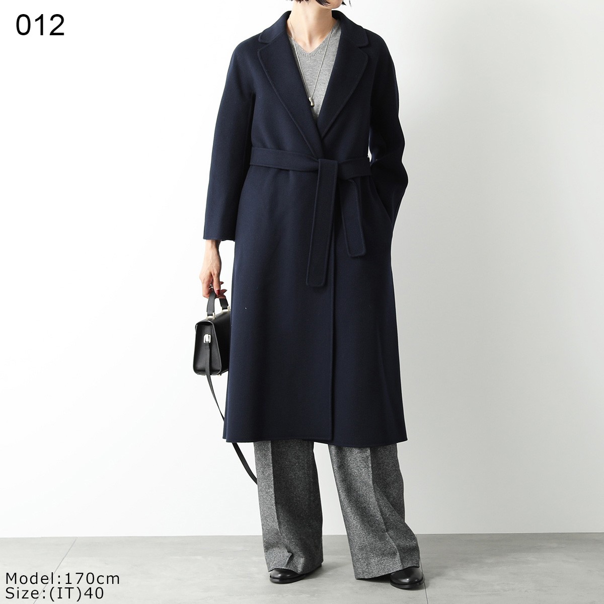 S MAX MARA エス マックスマーラ ガウンコート ESTURIA レディース ピュア ヴァージンウール ダブルフェイス ロングコート  ベルト付き カラー4色