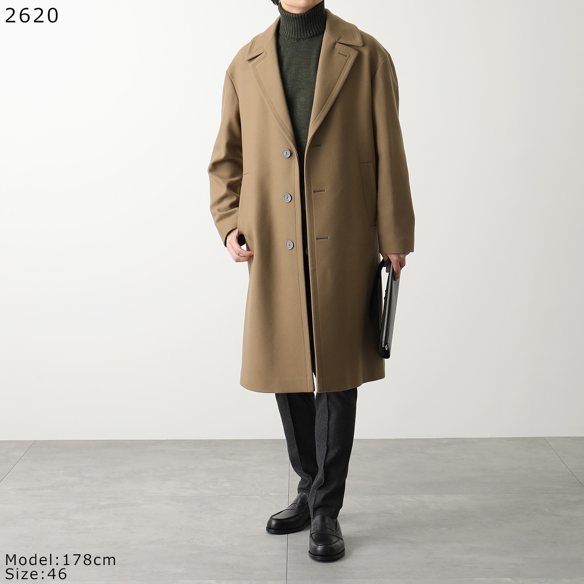 HEVO イーヴォ ベルテッドコート OSTUNI オストゥーニ E725 メンズ ウール シングルコート チェスターコート ロングコート カラー7色