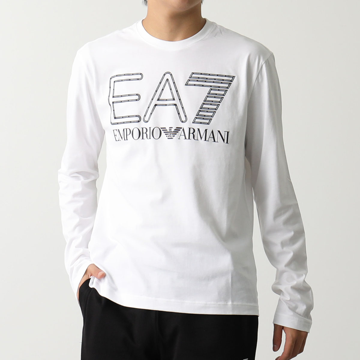 EA7 EMPORIO ARMANI エアセッテ エンポリオアルマーニ 長袖 Tシャツ Logo Series 6RPT04 PJFFZ メンズ コットン ロゴ ロンT ロゴT クルーネック カラー3色｜s-musee｜02