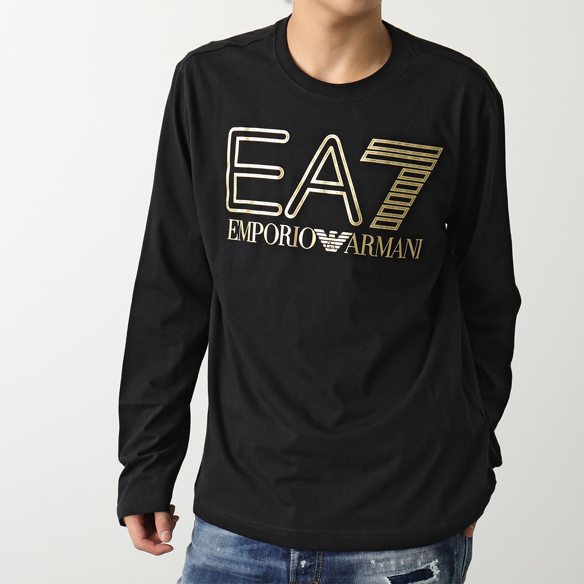 EA7 EMPORIO ARMANI エアセッテ エンポリオアルマーニ 長袖 Tシャツ Logo Series 6RPT04 PJFFZ メンズ コットン ロゴ ロンT ロゴT クルーネック カラー3色｜s-musee｜03