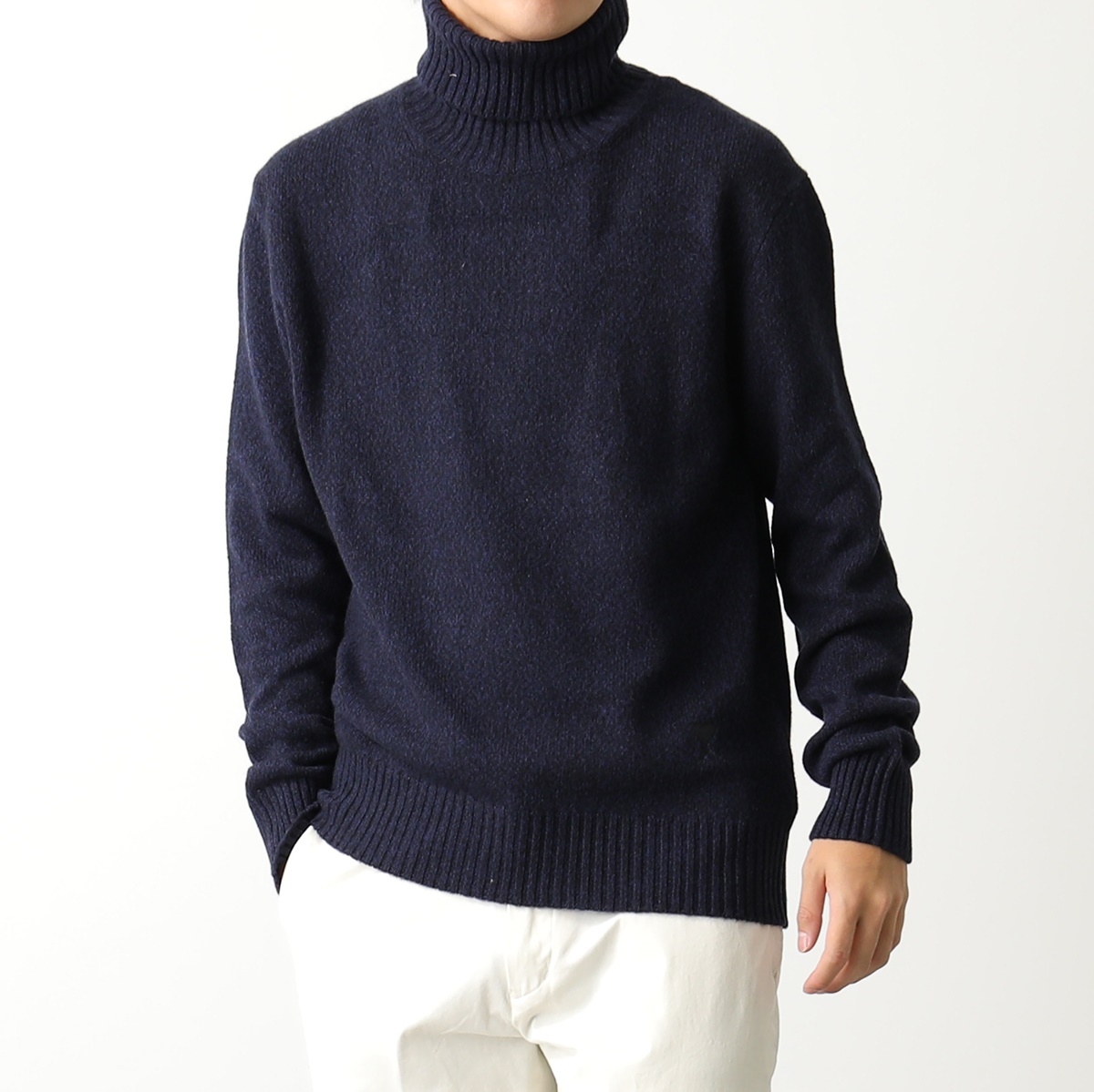 ami paris アミパリス ニット ADC sweater HKS427.005 メンズ セーター タートルネック カシミヤ×ウール 長袖  ハートロゴ 刺繍 カラー3色