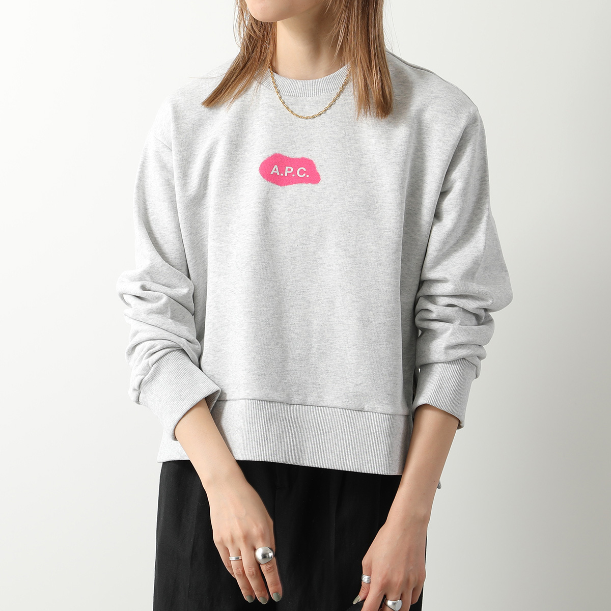 【美品】A.P.C. アーペーセー ピンク クルーネック　スウェット 裏起毛 A.P.C. アーペーセー トレーナー TINA スウェットシャツ