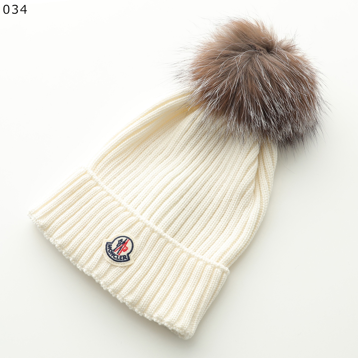 MONCLER KIDS モンクレール キッズ ニット帽 3B00028 04S01 レディース ウール ポンポン ニットキャップ リブ ビーニー  アイコンパッチ 帽子 カラー3色