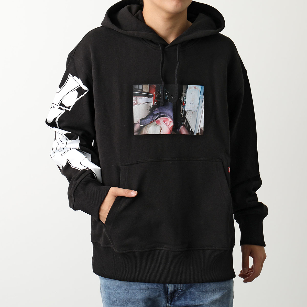 国内発送★DIESEL★ロゴ S-Macs フーディー DIESEL ディーゼル フーディ S-MACS-HOOD-L3 A03592 0IEAX