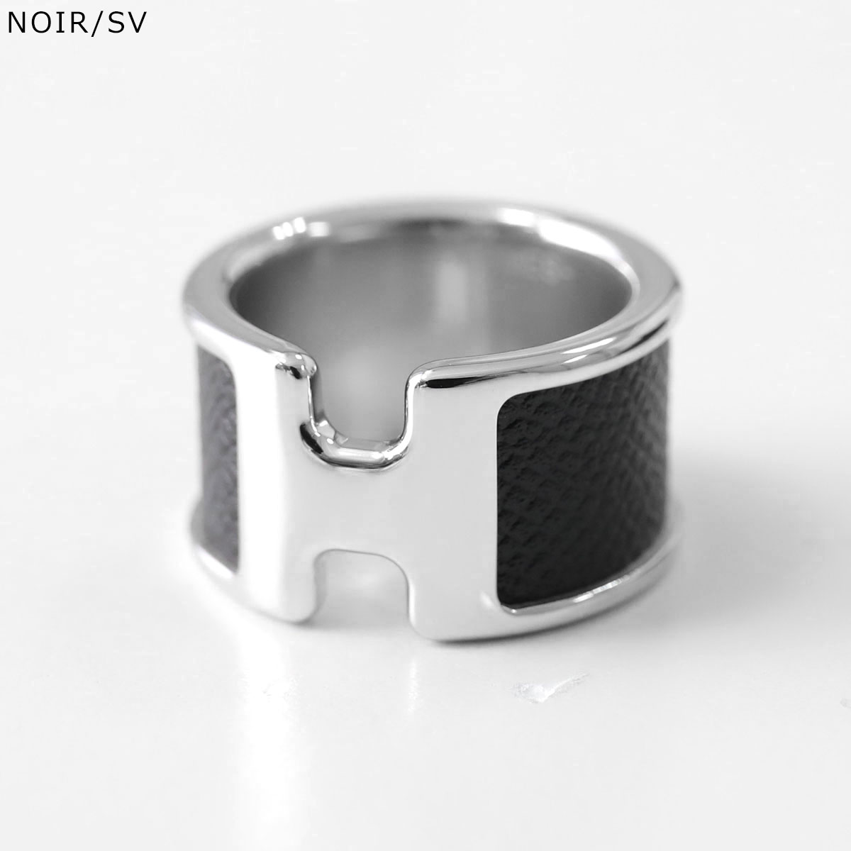 メタルとレザーの編み込み【HERMES】フリブスティエ リング HERMES エルメス リング オランプ Olympe GM H500059FD