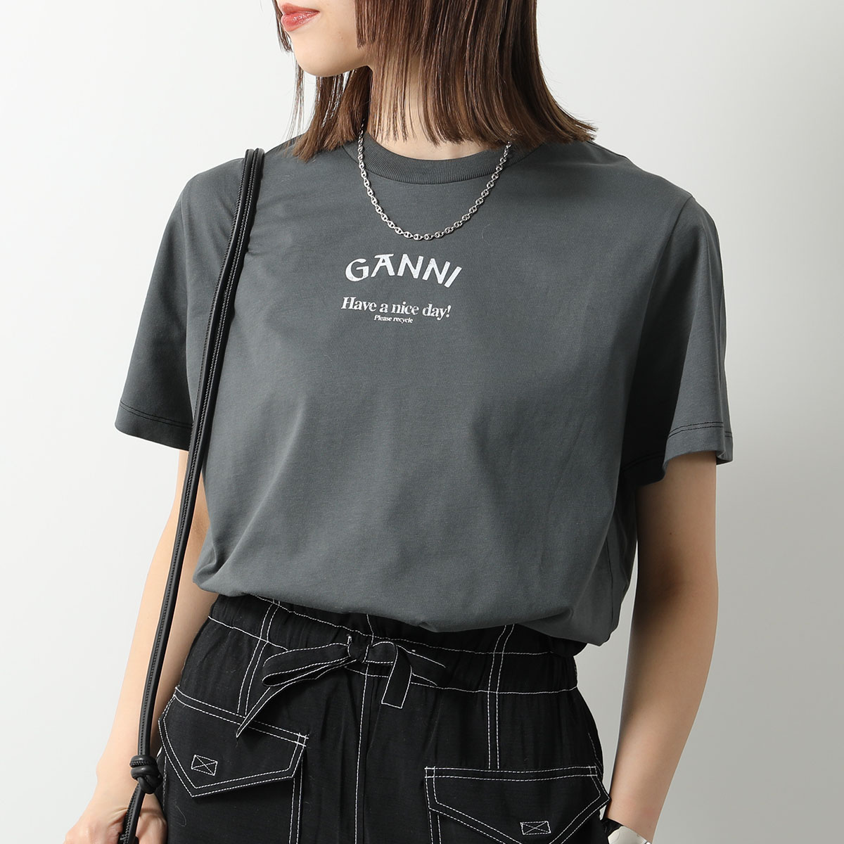 GANNI ガニー 半袖 Tシャツ Basic Jersey Ganni Relaxed T-shirt T3531