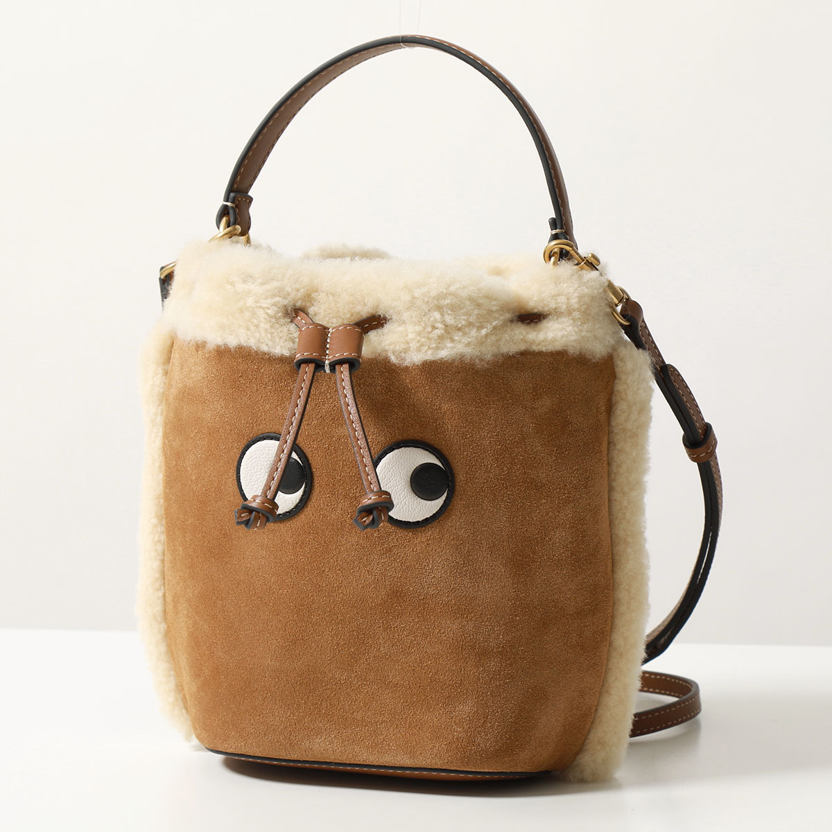 ANYA HINDMARCH アニヤハインドマーチ ショルダーバッグ Drawstring Cross Body Eyes アイズ 182447  182409 レディース ボア ムートン ハンドバッグ 鞄