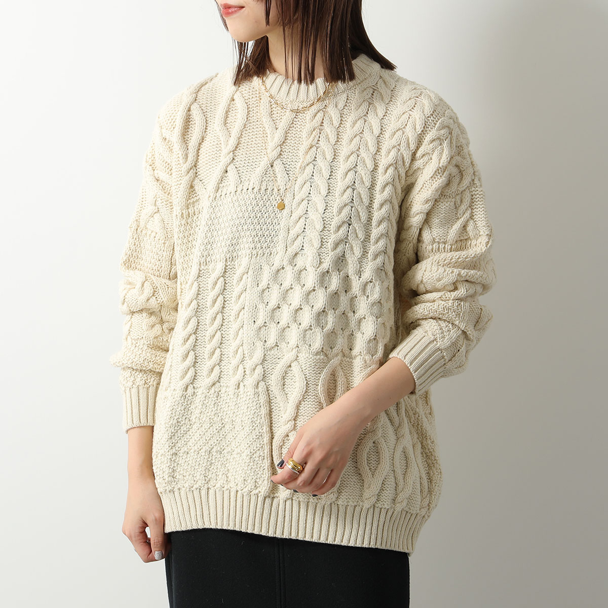 Oldderby Knitwear オールドダービーニットウェア セーター JM4008 レディース ニット ウール 長袖 クルーネック カラー2色