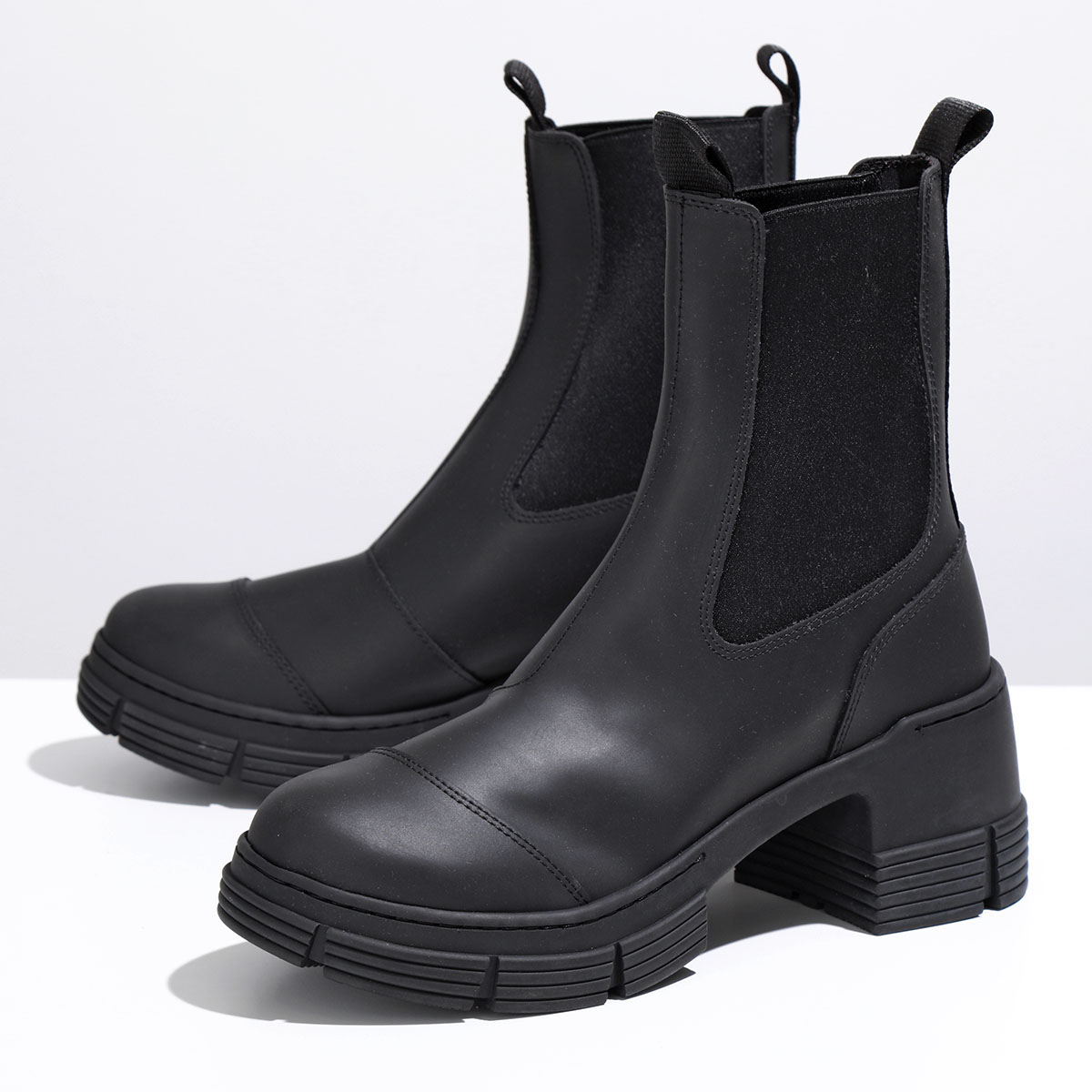 GANNI ガニー ショートブーツ Recycled Rubber Heeled City Boot...