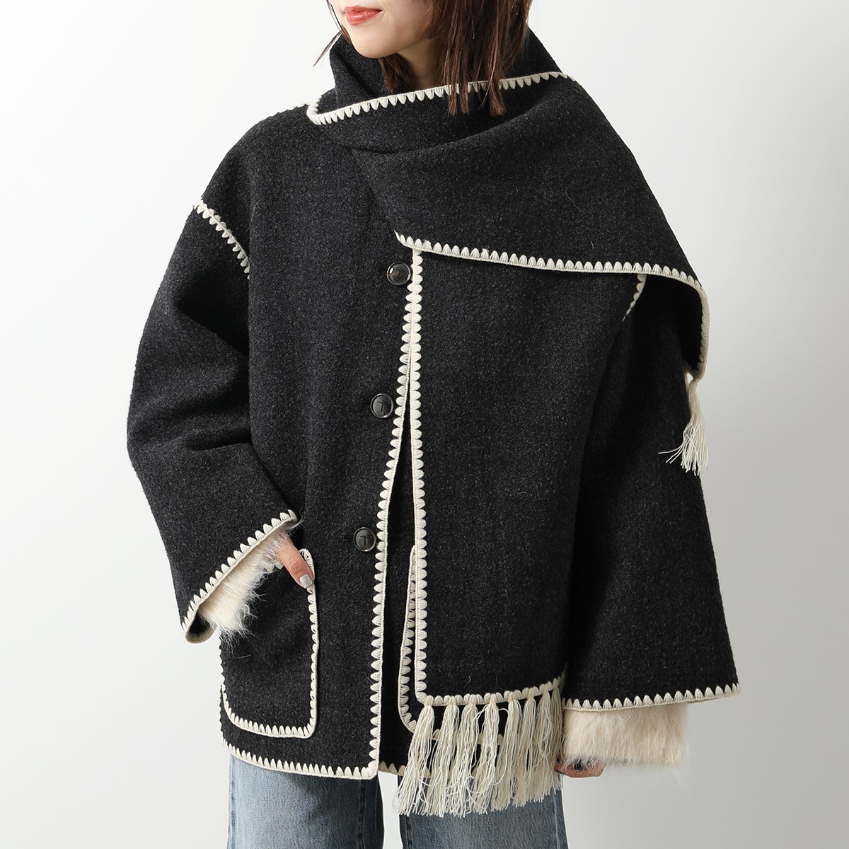 Toteme トーテム ジャケット EMBROIDERED SCARF JACKET 221-117-709 
