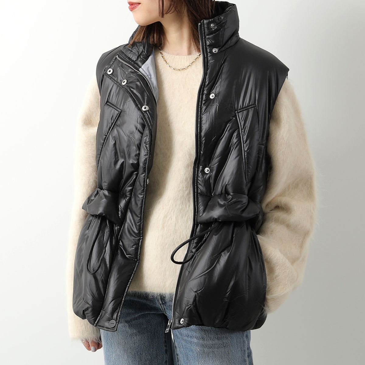 GANNI ガニー 中綿ベスト Shiny Quilt Vest F8386 6632 レディース