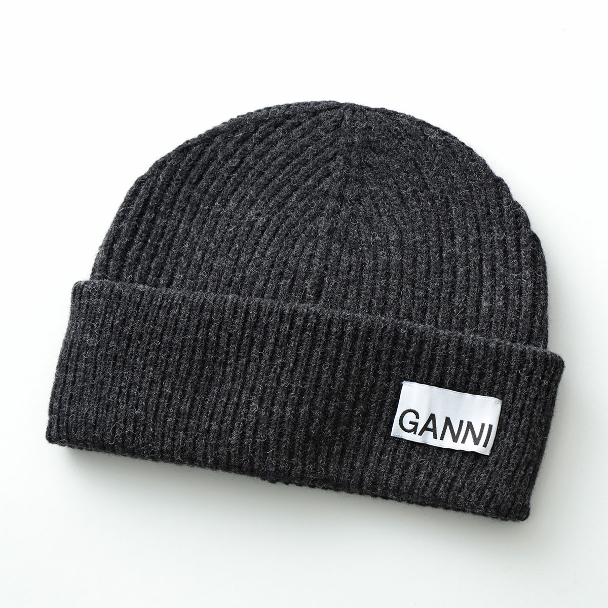 GANNI ガニー ニット帽 Light Structured Rib Knit Beanie A5118 A5353 A5354 5880  レディース ビーニー リブ ニットキャップ ロゴ 帽子 カラー3色