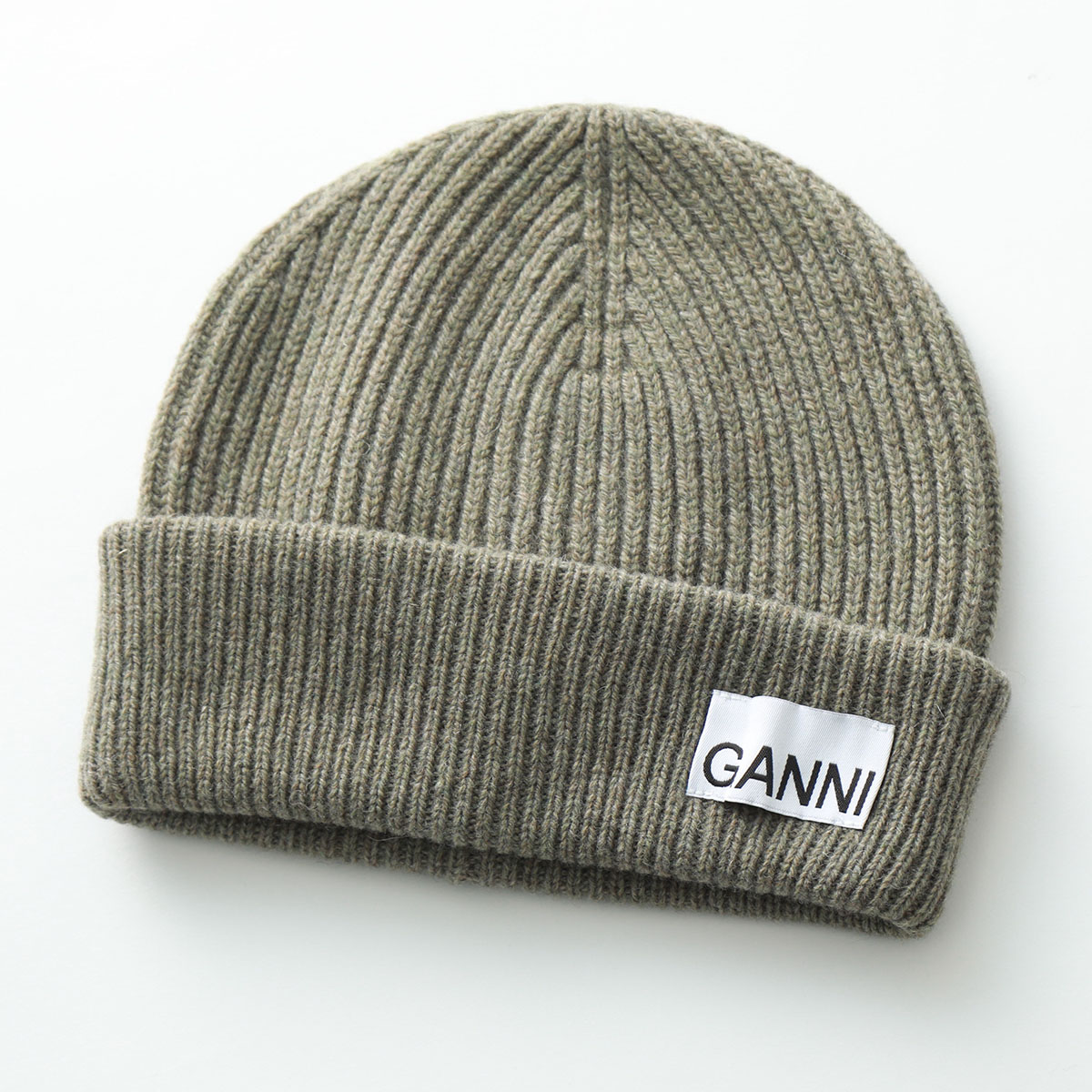 GANNI ガニー ニット帽 Light Structured Rib Knit Beanie A5118 A5353 A5354 5880  レディース ビーニー リブ ニットキャップ ロゴ 帽子 カラー3色