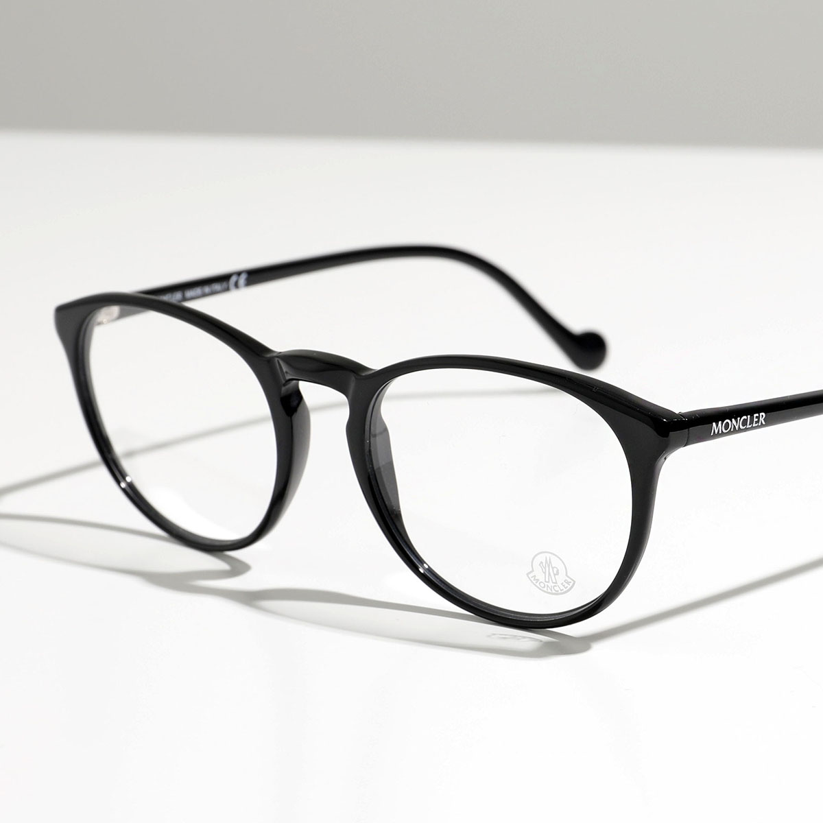 【返品保証対象】MONCLER モンクレール メガネ ML5104 メンズ ウェリントン型 めがね 伊達メガネ ダテ 眼鏡 ロゴ アイウェア  黒縁メガネ べっ甲 カラー2色