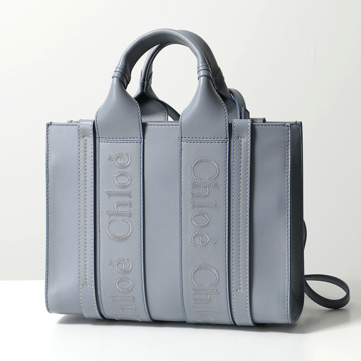 Chloe◇ショルダーバッグ/レザー/IVO/無地/背面、内側にヨゴレ有