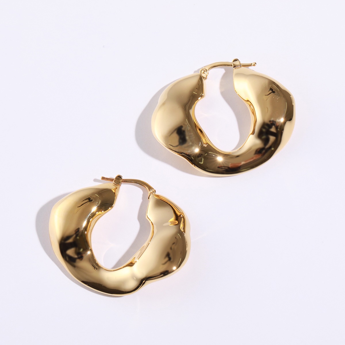JIL SANDER ゴールドピアス Jil Sander スクエア ピアス | ゴールドトーン | FARFETCH JP