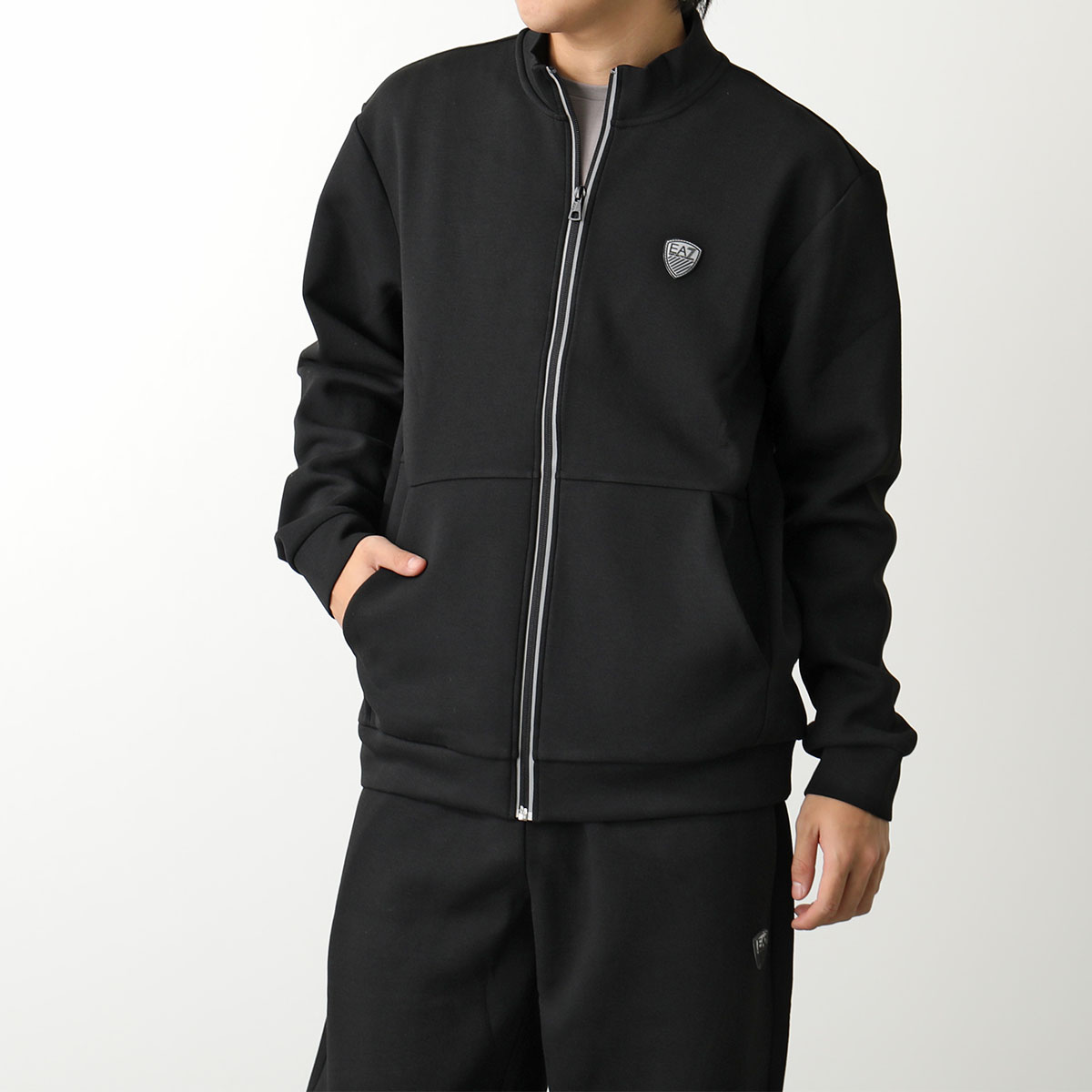 EA7 EMPORIO ARMANI エンポリオアルマーニ セットアップ 8NPV56 PJ4EZ メンズ トラックスーツ  ジップアップジャケット＋ジョガーパンツ 0200/BLACK