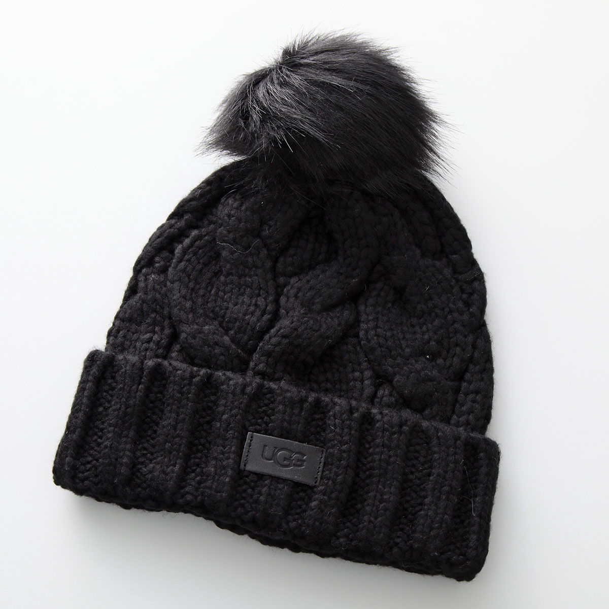 UGG アグ ニット帽 W CABLE BEANIE W POM ケーブル ビーニー W ポム