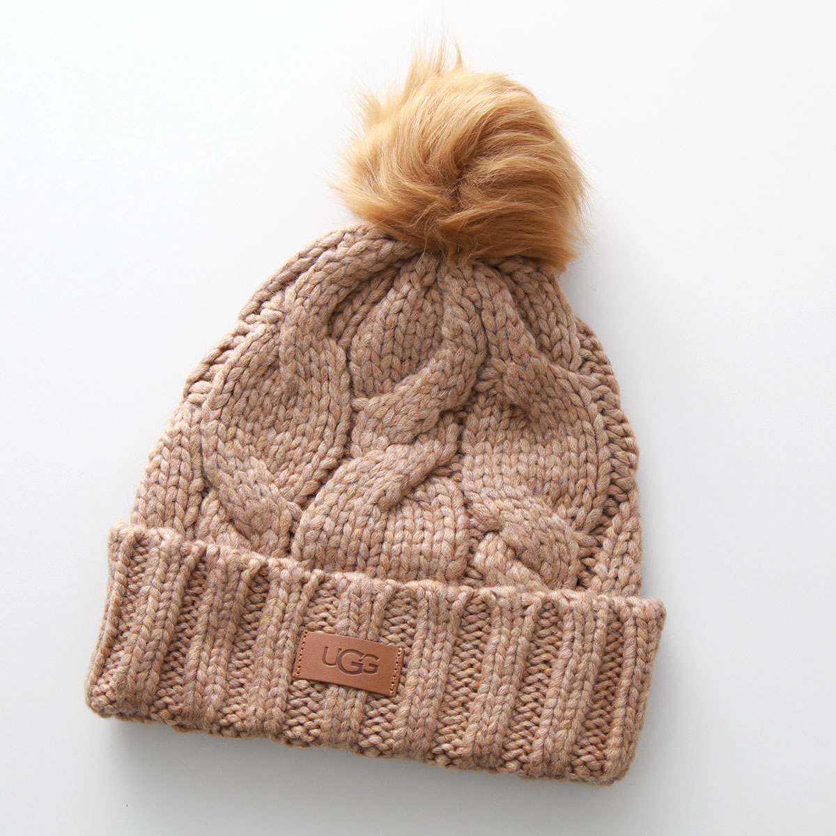 UGG アグ ニット帽 W CABLE BEANIE W POM ケーブル ビーニー W ポム