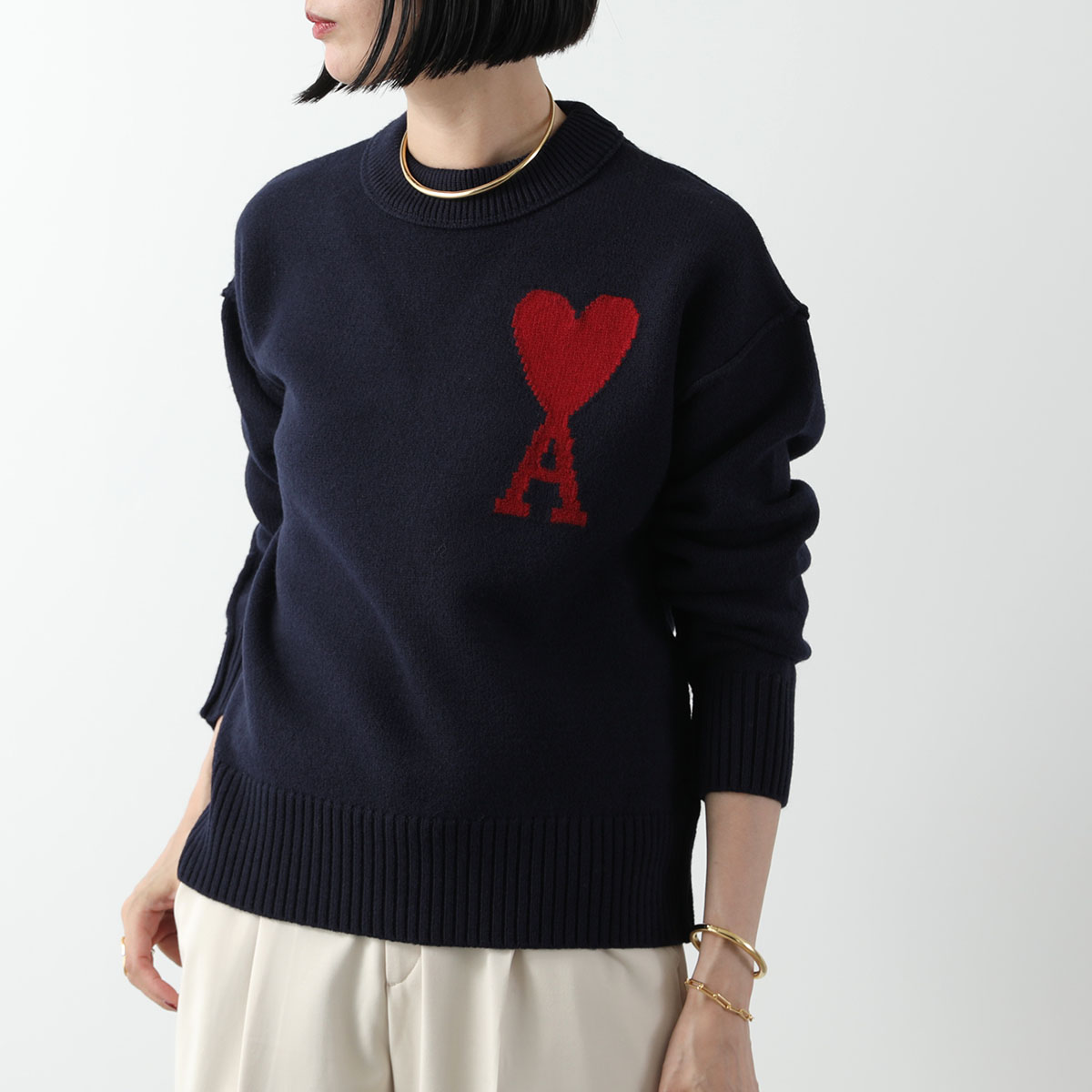 ami paris アミパリス セーター BFUKS006.018 レディース ニット ami paris アミパリス セーター BFUKS006.018 レディース ニット