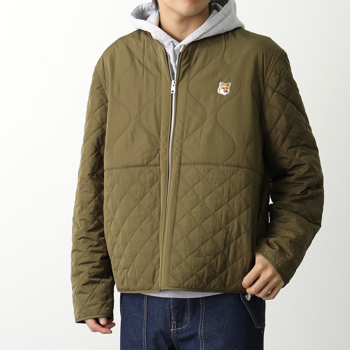 MAISON KITSUNE メゾンキツネ ブルゾン QUILTED BLOUSON WITH INSTITUTIONAL FOX HEAD  PATCH LM02106WQ4016 メンズ キルティング P360