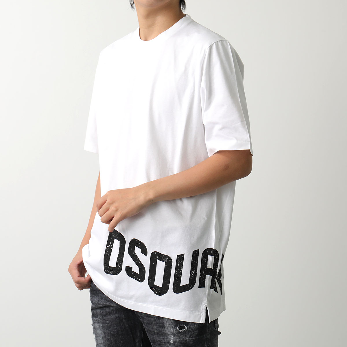 DSQUARED2 ディースクエアード Tシャツ SLOUCH T-SHIRT S74GD1090 S23009 メンズ 半袖 カットソー ロゴT  コットン クルーネック オーバーサイズ カラー2色