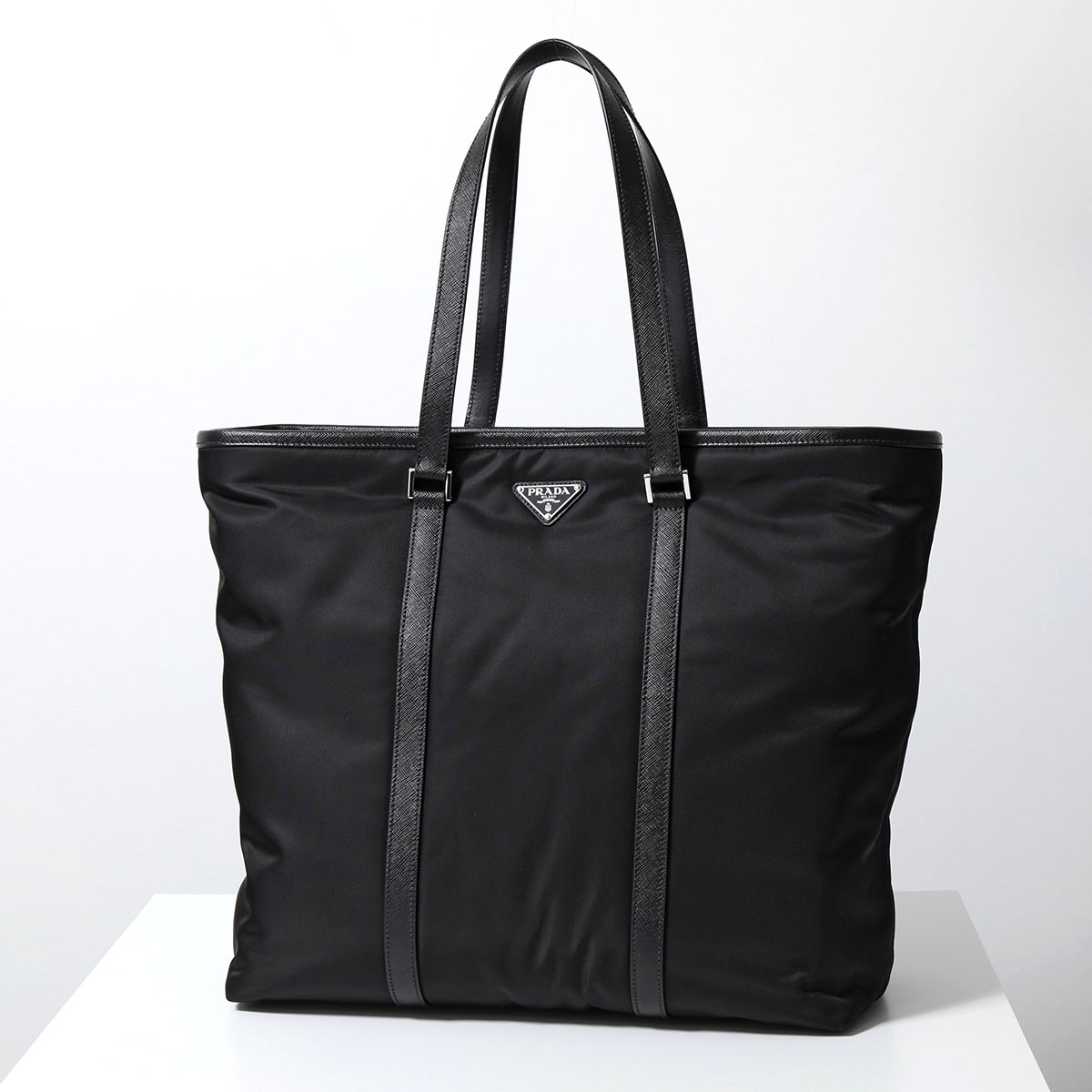 PRADA プラダ トートバッグ 2VG112 OOO 2DMH メンズ Re-Nylon リナイロン サフィアーノレザー トライアングルロゴ 鞄  F0002/NERO