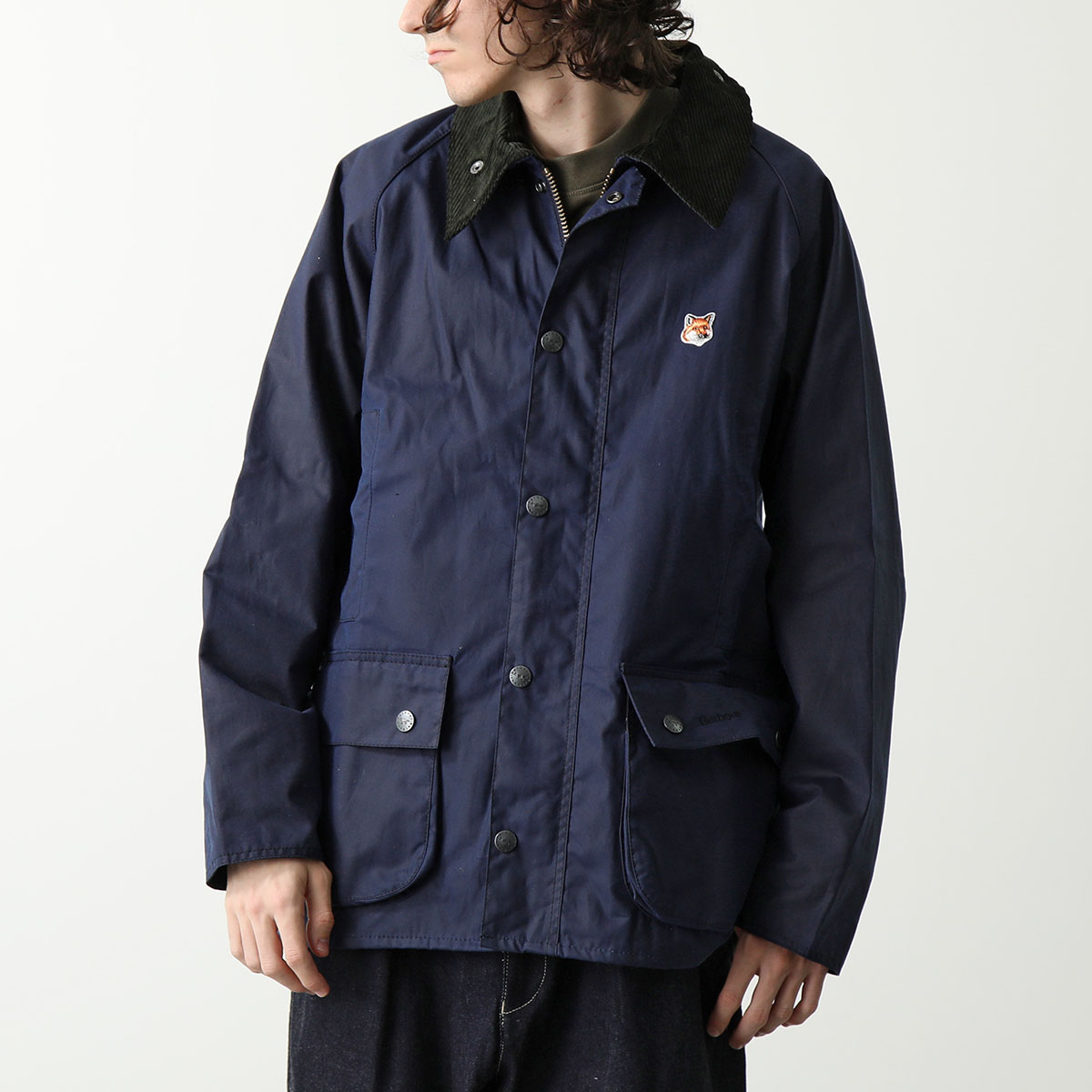 MAISON KITSUNE×Barbour メゾンキツネ バブアー ワックスジャケット MWX2246 メンズ ビューフォート オイルドコットン  ワックス加工 IN71