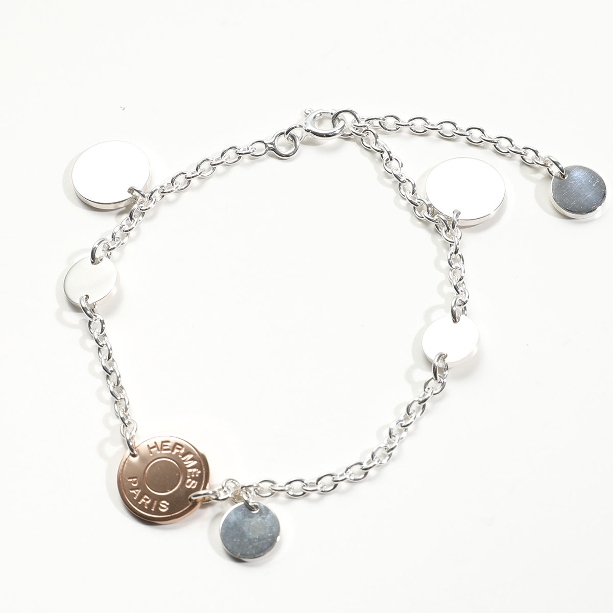 HERMES エルメス ブレスレット コンフェッティ Confettis Bracelet SERIE セリエ Ex-Libris エクスリブリス チェーン silver925 PKGD750 シルバー他｜s-musee｜02