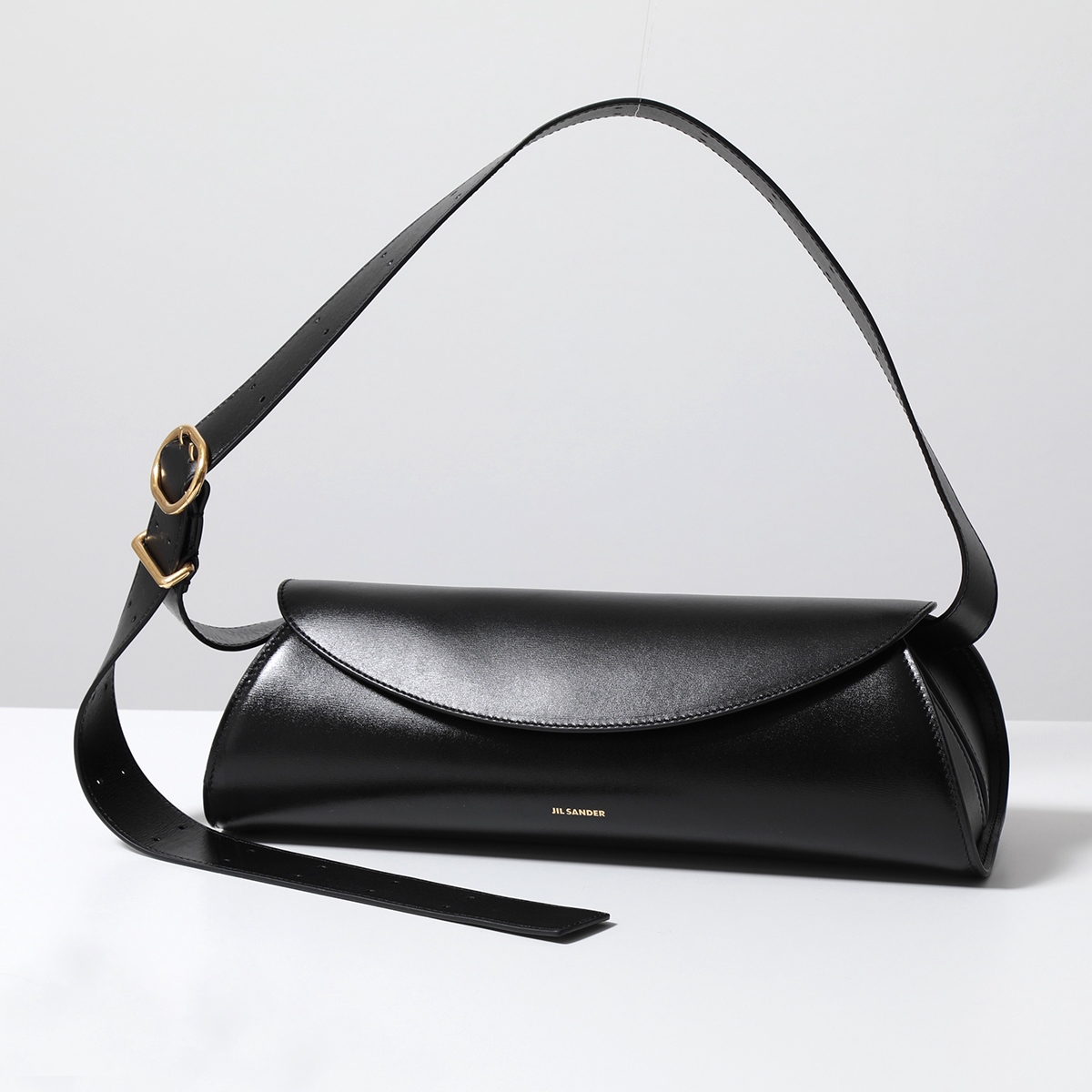 JIL SANDER ジルサンダー ショルダーバッグ CANNOLO GRANDE カンノーロ J08WD0051 P5609 P4840 P5355 メンズ ラージ レザー クロスボディ 鞄 001/BLACKの画像