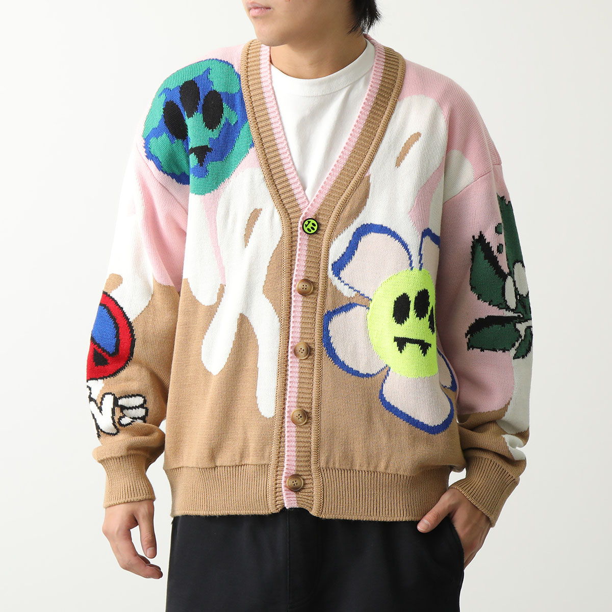 BARROW バロー カーディガン WOOL CARDIGAN F3BWUACA103 メンズ ニット セーター ウールブレンド 長袖 140/MULTICOLOR｜s-musee｜02