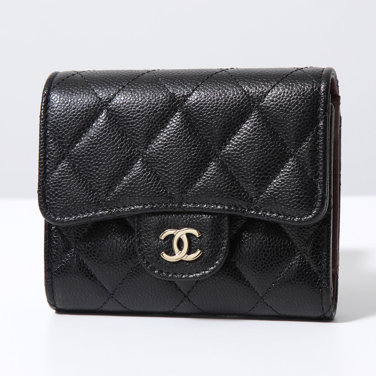 CHANEL シャネル 二つ折り財布 MATELASSE マトラッセ AP0229 B10583 B15532 グレインド カーフスキン ミニ財布  ココマーク CCロゴメタル カラー2色