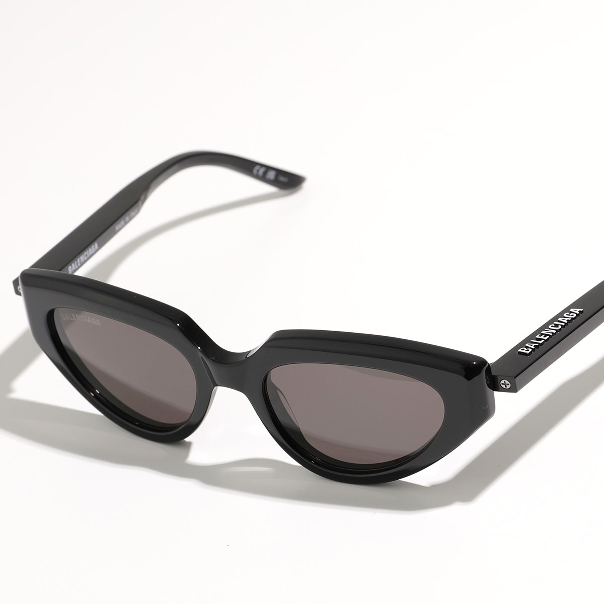 BALENCIAGA バレンシアガ サングラス BB0159S メンズ キャットアイ型 メガネ 眼鏡 ロゴ アイウェア 001/BLACK-BLACK-GREY｜s-musee｜02