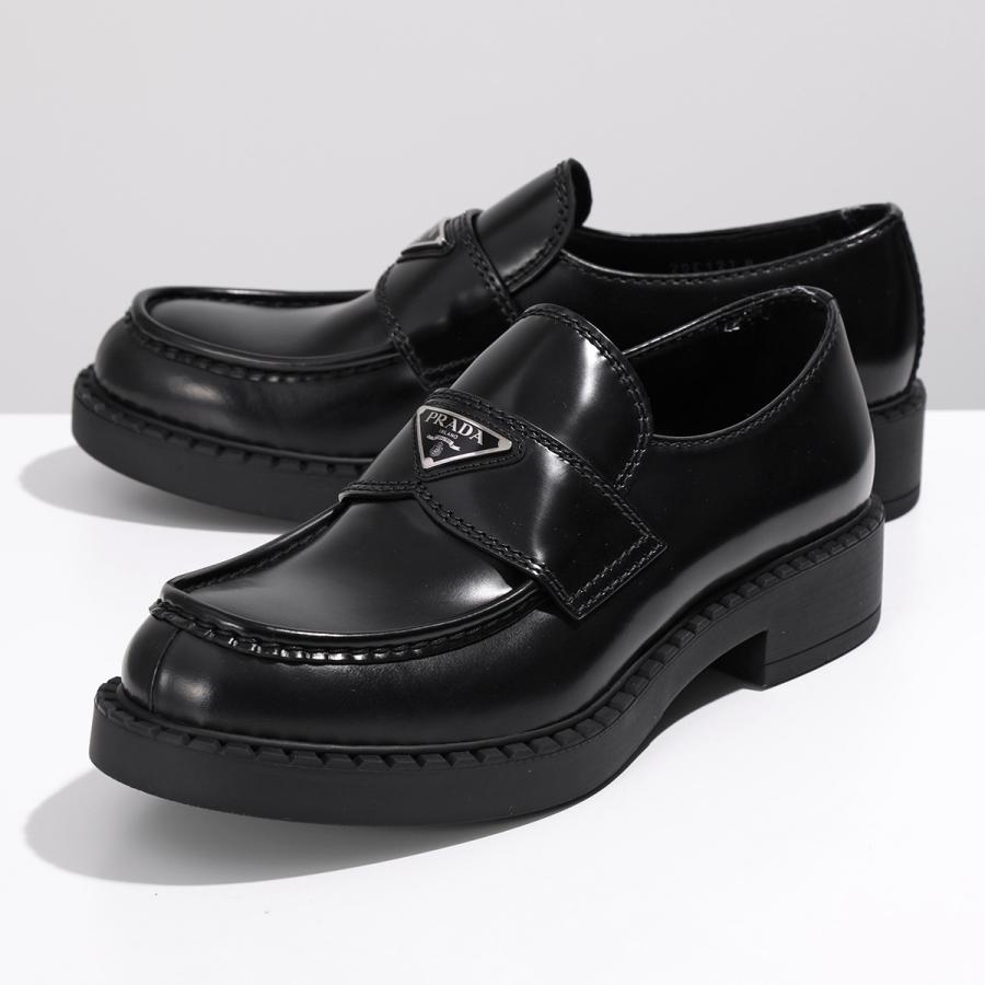 【訳あり-7.5のみ】PRADA プラダ ローファー 2DE127 055 F0002 メンズ チョコレート ブラッシュドレザー シューズ 革靴 トライアングルロゴメタル NERO｜s-musee｜02