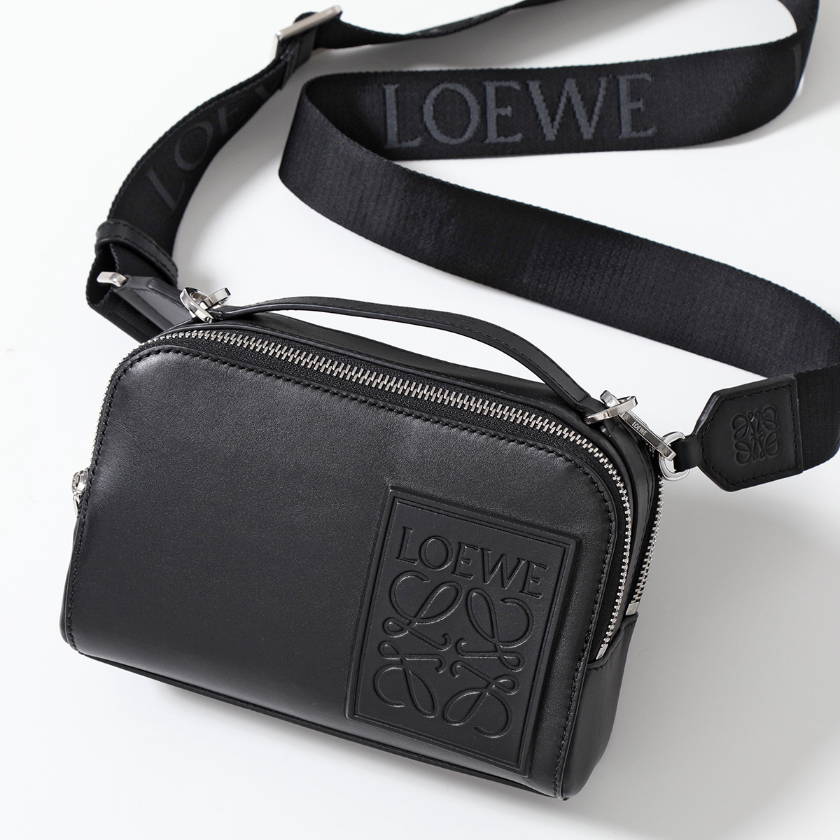 LOEWEロエベ セミショルダーバッグ ネイビー/ゴールド パドロック付 LOEWE ロエベ ショルダーバッグ MINI CAMERA CROSSBODY ミニ