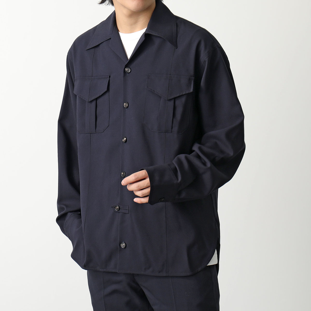 MARNI マルニ シャツ CUMU0085A0 S45455 メンズ 長袖 ウール 胸ポケット カラー2色