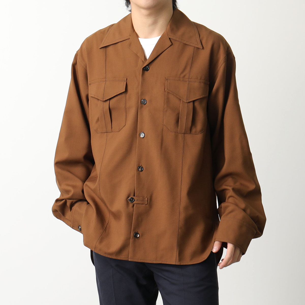 MARNI シャツ CUMU0085A0 S45455 メンズ 長袖 ウール 胸ポケット カラー2色...