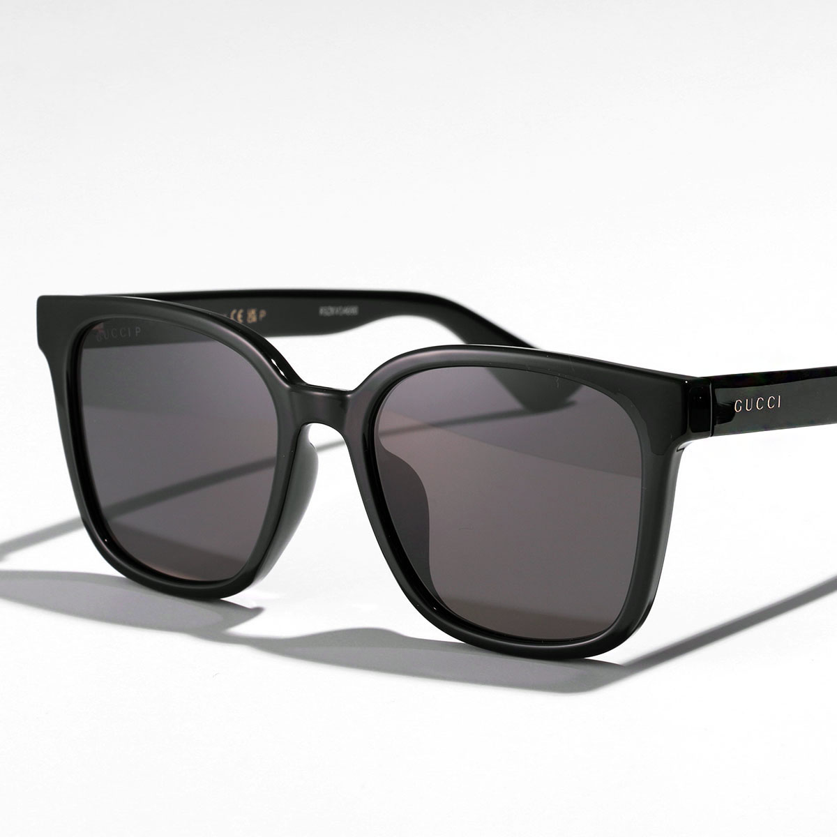 GUCCI グッチ サングラス 1346SK メンズ ウェリントン型 眼鏡 メガネ アジアンフィット ロゴ アイウェア 002/BLACK-BLACK-BROWN｜s-musee｜02