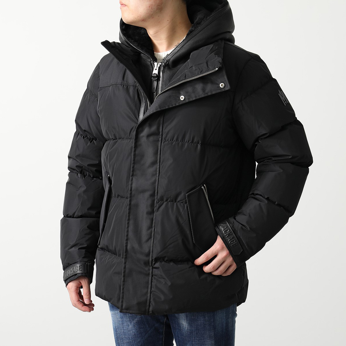 MACKAGE マッカージュ ダウンジャケット RILEY ライリー メンズ フード付き ブルゾン 撥水 ムートン ボア Black | Mackage | 01