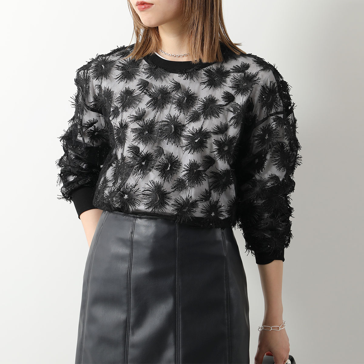 PROVOKE プロヴォーク プルオーバー tulle flower pullover PV