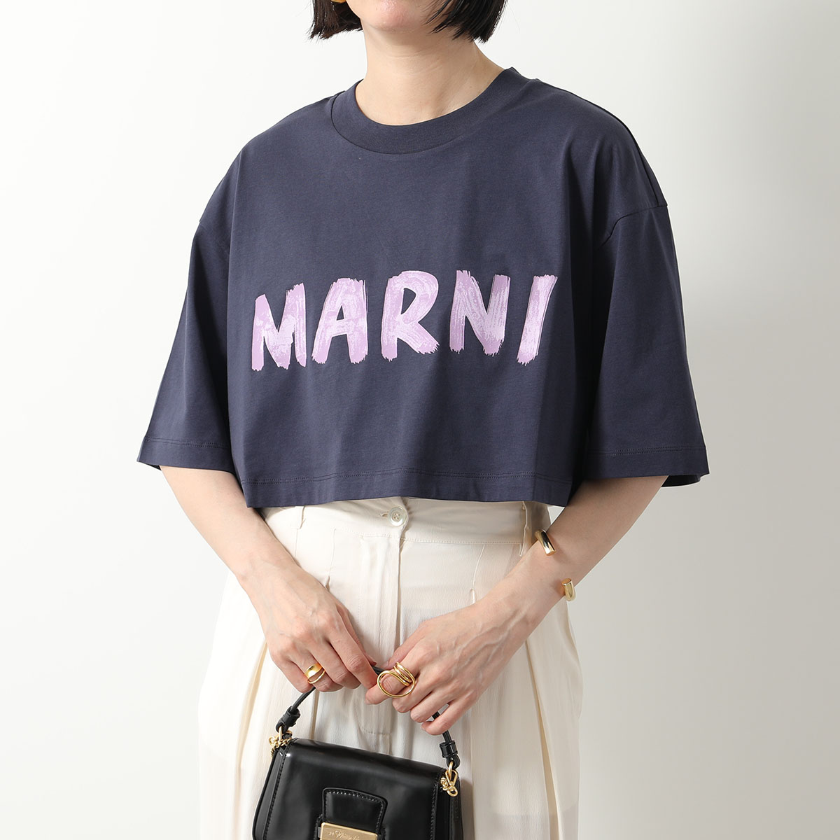 MARNI マルニ Tシャツ THJE0301P1 USCS11 レディース ロゴT 半袖 カットソ...