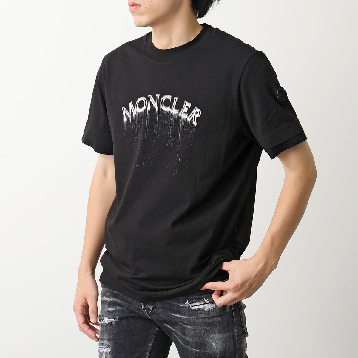 MONCLER Tシャツ 8C00002 89A17 メンズ クルーネック ロゴT アイコンパッチ ...