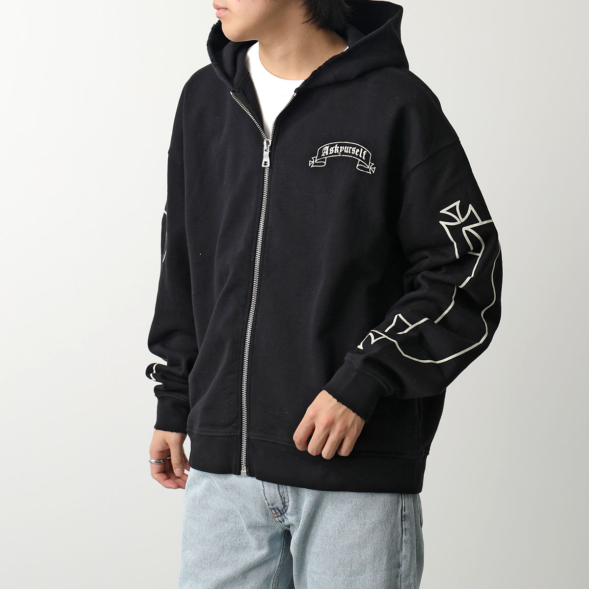 ASKYURSELF アスクユアセルフ パーカー BANNED ZIP HOODIE メンズ