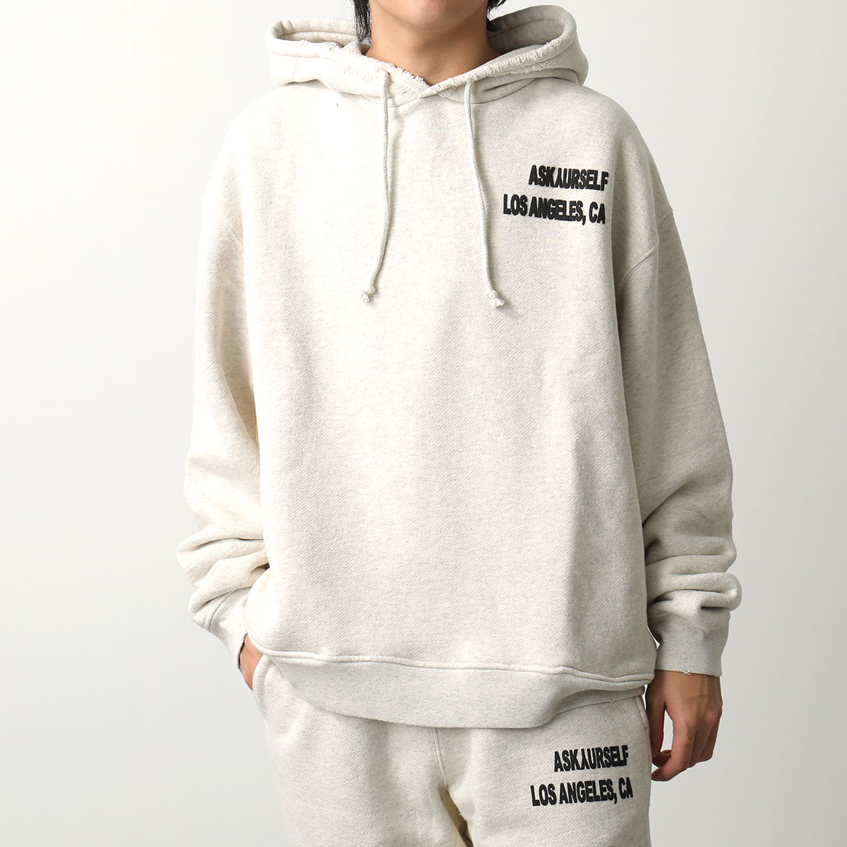 ASKYURSELF アスクユアセルフ パーカー CONTRAST INSERT HOODIE メンズ フーディー プルオーバー スウェット コットン  ロゴ 長袖 MELANGE-CREAM : 360118651 : インポートセレクトmusee - 通販 - Yahoo!ショッピング