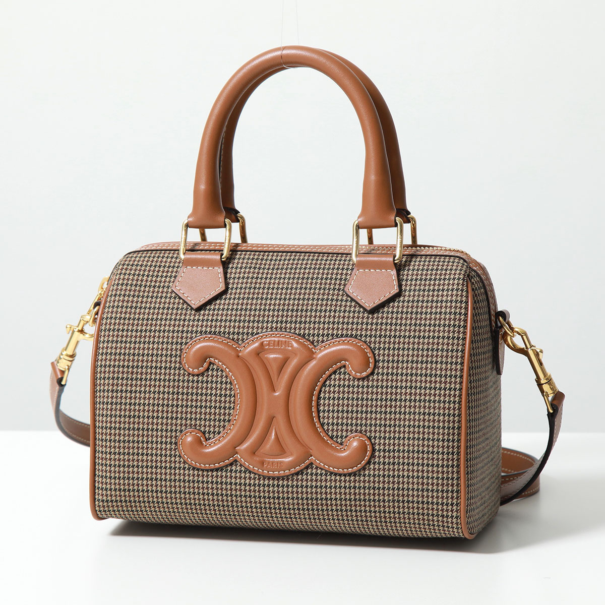 CELINE セリーヌ ショルダーバッグ Small Boston 113772FKX.14ML レディース Triomphe キュイル トリオンフ 千鳥格子 ハンドバッグ 鞄 Multicolor｜s-musee｜02