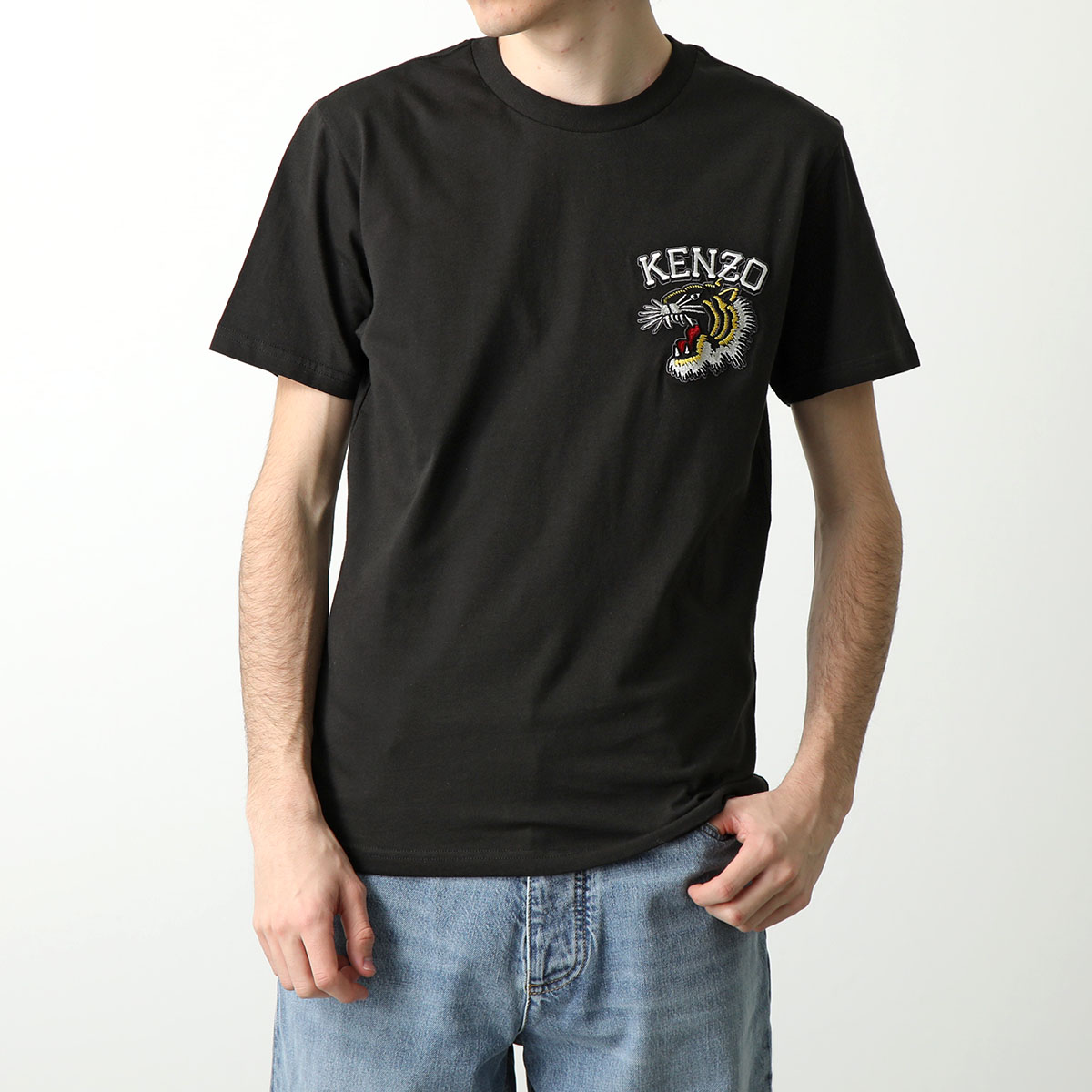 KENZO ケンゾー 半袖 Tシャツ TIGER VARSITY SLIM T-SHIRT PFE55TS1864SG メンズ ロゴ タイガー 刺繍 クルーネック コットン カラー2色｜s-musee｜02