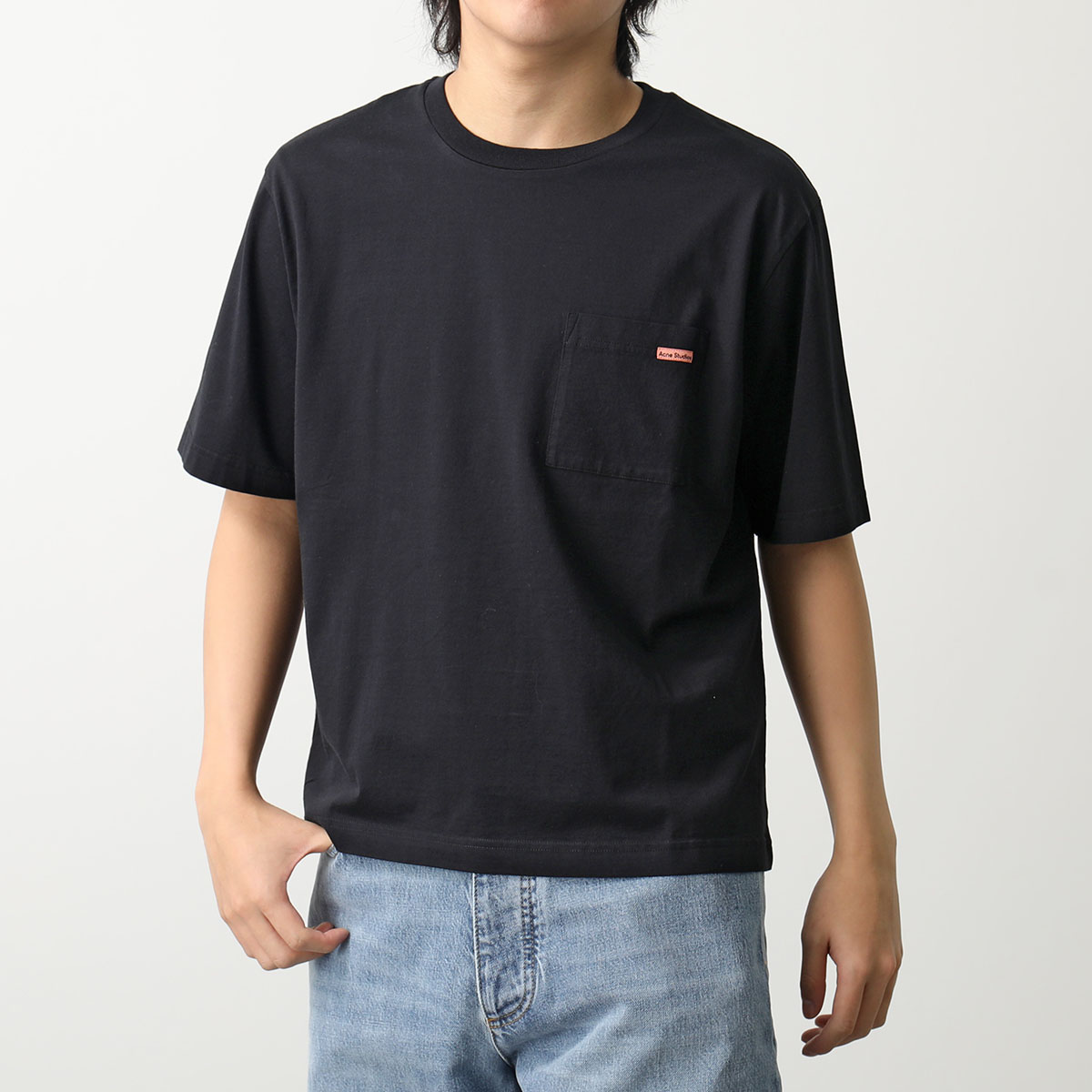Acne Studios アクネストゥディオズ Tシャツ CL0219 FN-UX-TSHI000023 メンズ 半袖 カットソー 胸ポケット  ちびロゴT クルーネック カラー2色