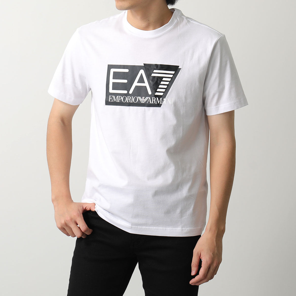 EA7 EMPORIO ARMANI エアセッテ エンポリオアルマーニ Tシャツ 3DPT81 PJM9Z メンズ 半袖 カットソー クルーネック  ロゴT コットン カラー2色