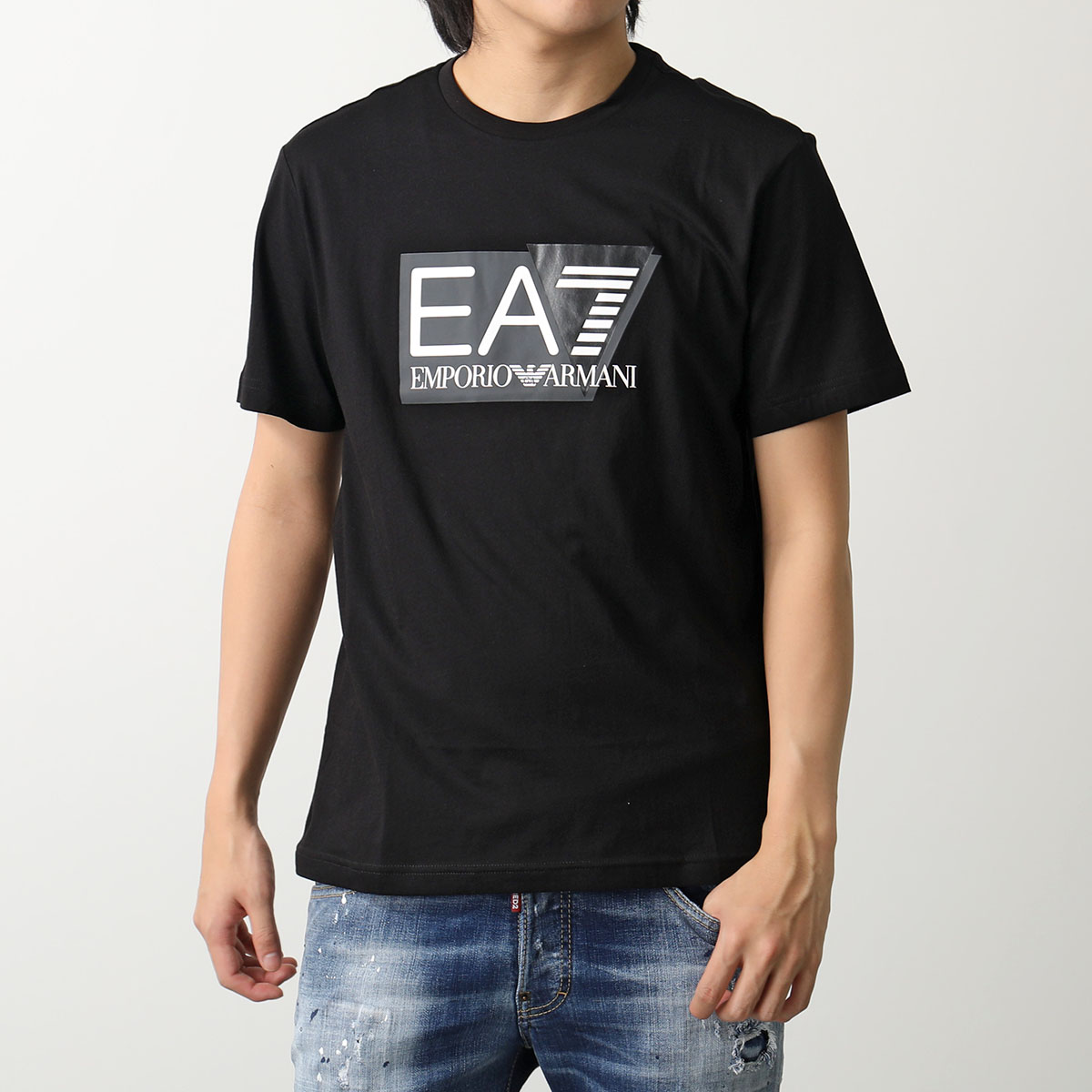 EA7 EMPORIO ARMANI エアセッテ エンポリオアルマーニ Tシャツ 3DPT81 PJM9Z メンズ 半袖 カットソー クルーネック  ロゴT コットン カラー2色